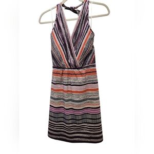 Athleta Orange and Purple Halter Backless Sundress Womens Sz 8